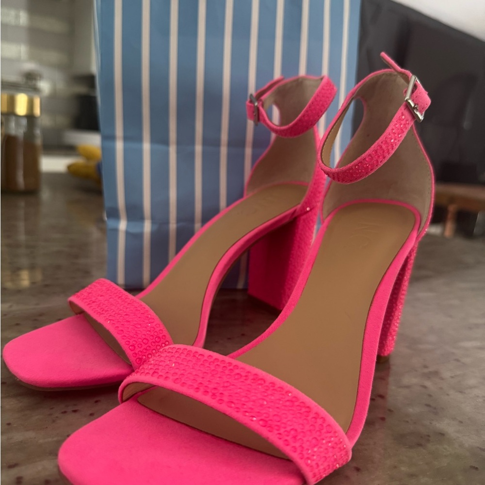 INC International Concepts Fuchsia Ankle Strap Heels